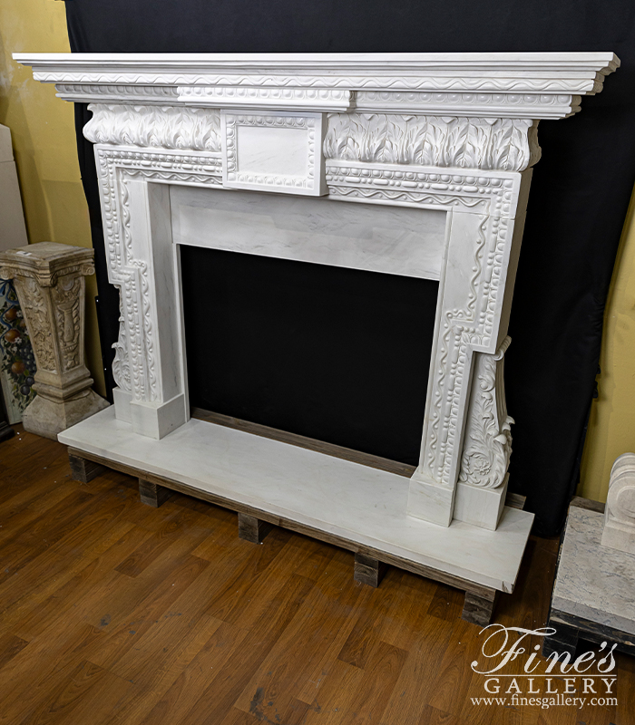 Marble Fireplaces  - Classic Neoclassical Statuary Mantel  - MFP-1988